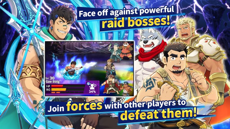 Kooperative Raid-Aufgabe mit männlichen Fantasyhelden – Crave Saga X - Master of Bonds.