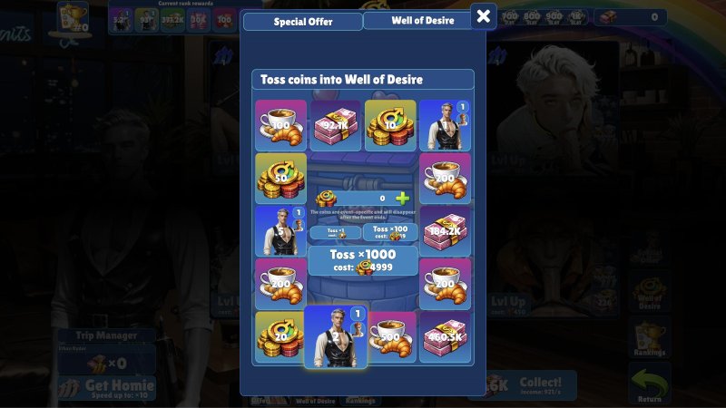 Inventar des Idle-Spiels mit Ressourcen und Aufwertungsmaterialien – Idle Studs.