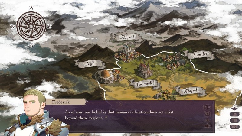 Handgezeichnete Karte einer Fantasysiedlung in der Visual Novel – Norn's Dine.