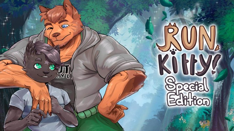 Werbecover mit zwei Furry-Figuren – Run, Kitty! Special Edition.
