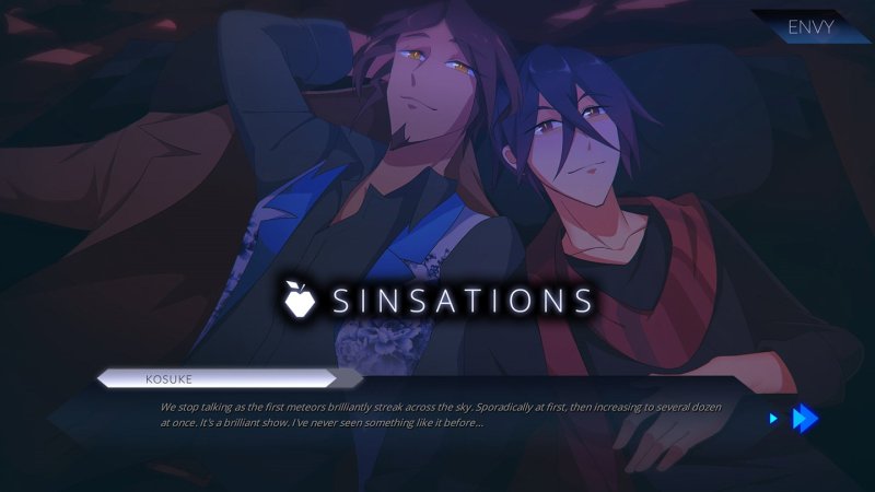 Spieltitelbild mit zwei erwachsenen männlichen Figuren – Sinsations.