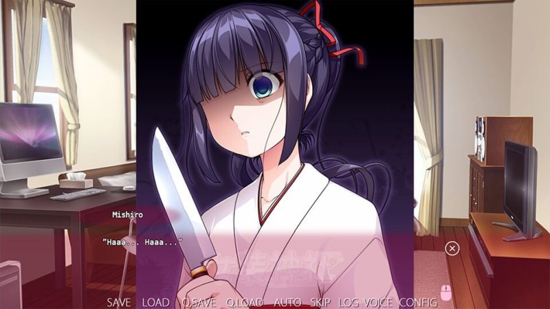 Anime-Innenraumszene mit einer illustrierten Schreinfigur – Trap Shrine.